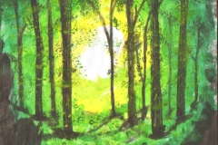 Night-forest-yellow-light